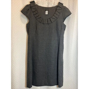 J Crew Size 10 Gray Wool Blend Cap Sleeve Career Dress Lined T16
